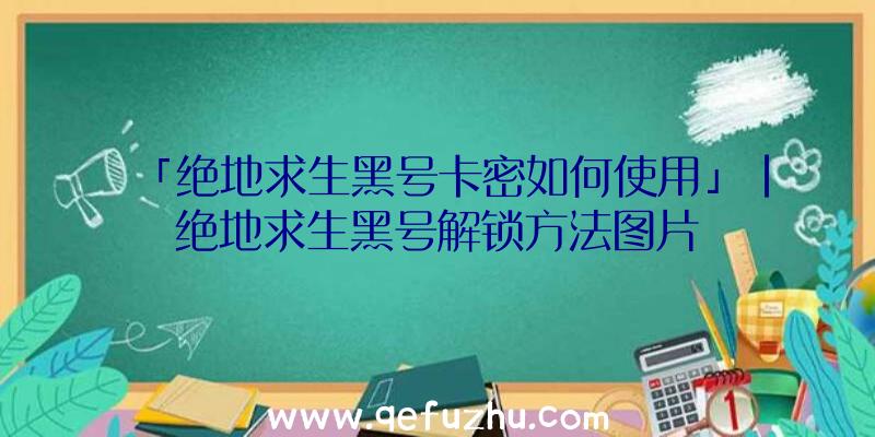 「绝地求生黑号卡密如何使用」|绝地求生黑号解锁方法图片